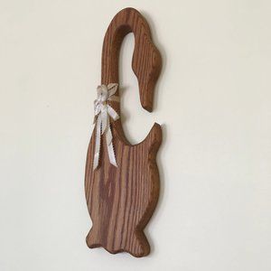Mother Goose Wood Wall Hanging Hand Made Rustic Cabin Style 17"